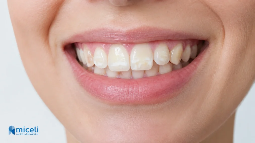 Macchie bianche sui denti anteriori